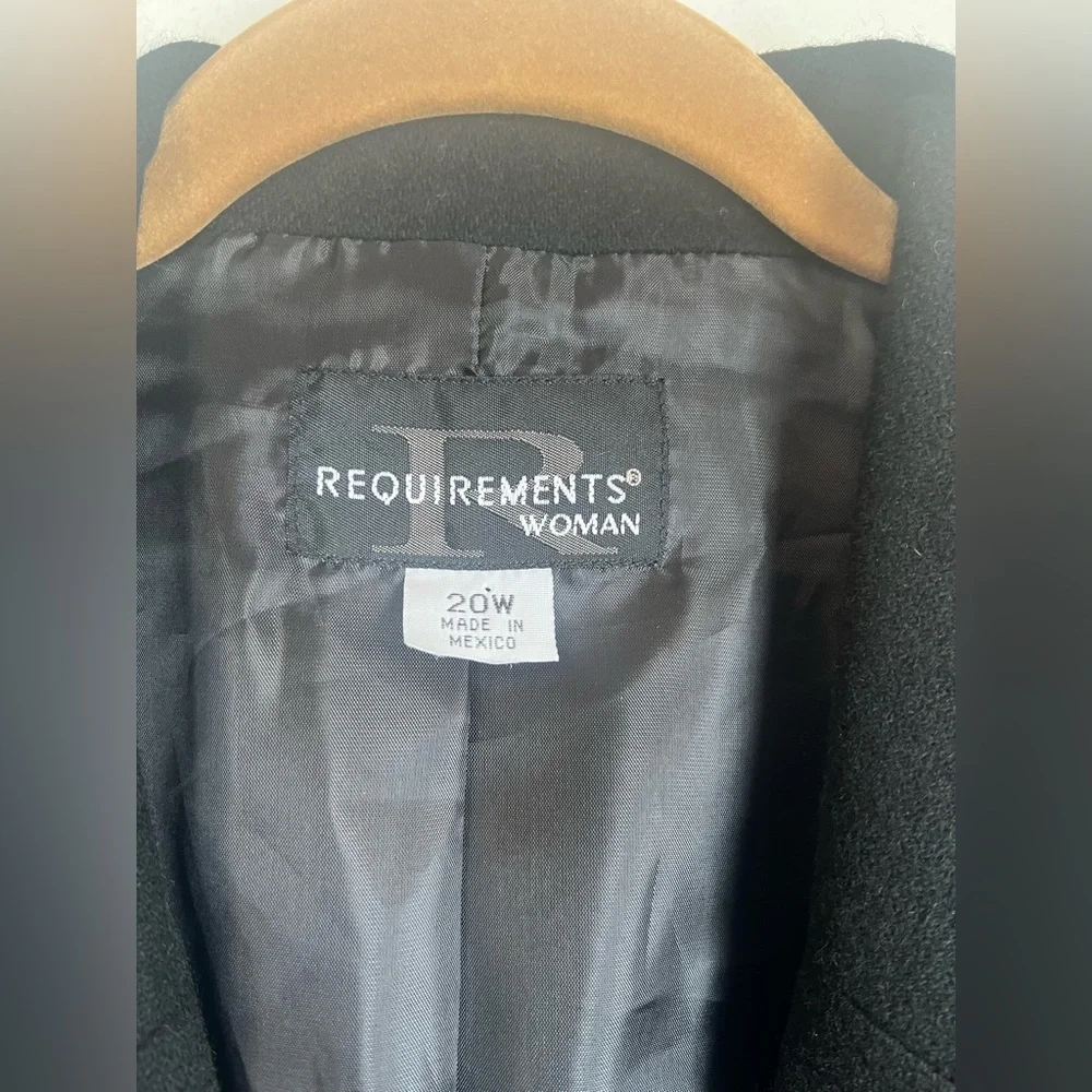 Requirements Black Women's Blazer 100% Wool Size 20W Staple Classic Office Work